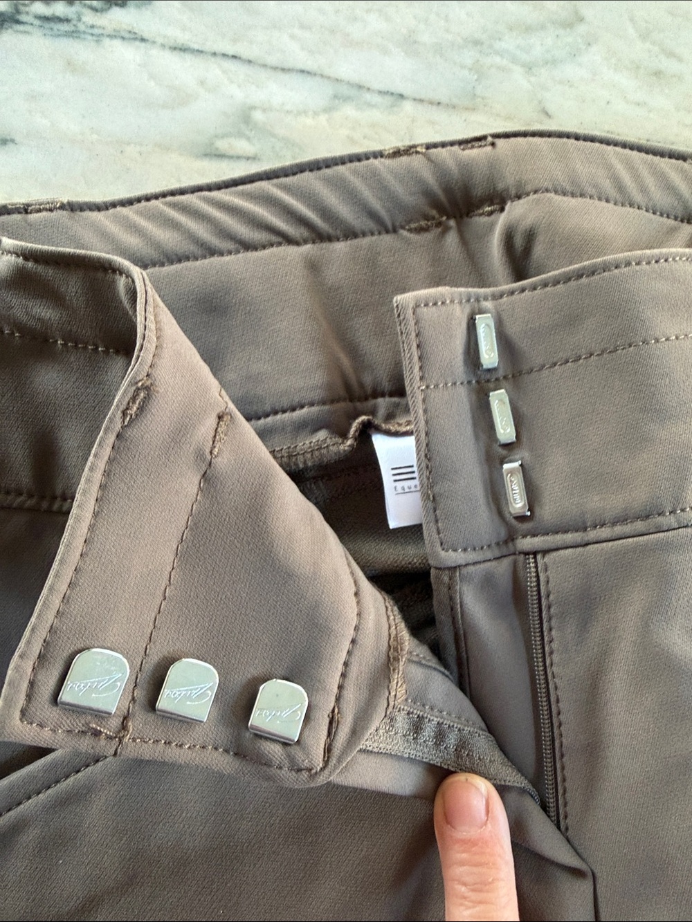 🤎NWT🤎 Romfh Brown Isabella Full Seat Riding Breeches with Printed Silicone Patch - Picture 3 of 13